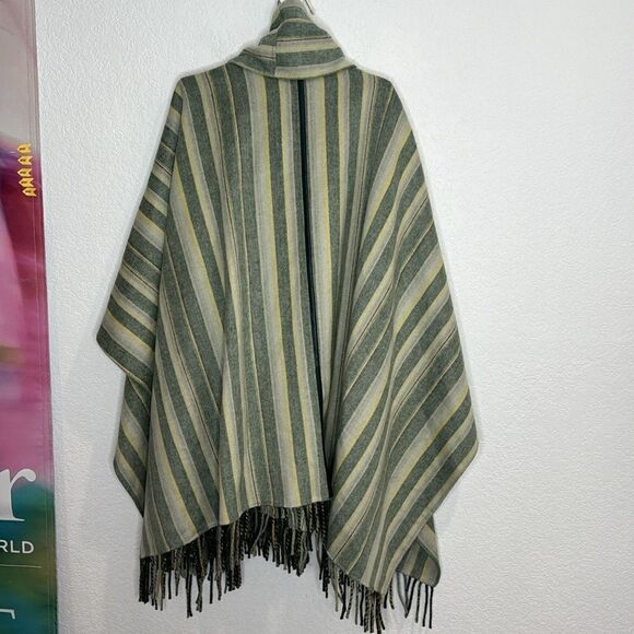 NWT SIMKHAI Cypress Stripe Sam Wool Fringe Poncho One-Size - Picture 8 of 14